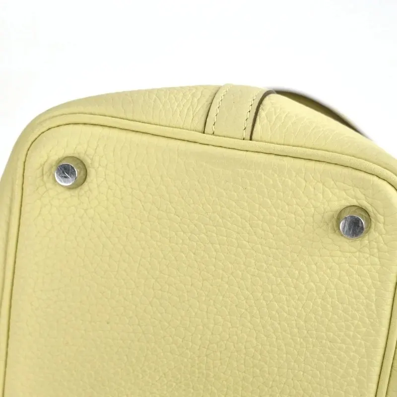 Hermès (Stamp X) Picotin Lock PM Yellow Silver Hardware Taurillon Clemence Silver Leather Good - Box View