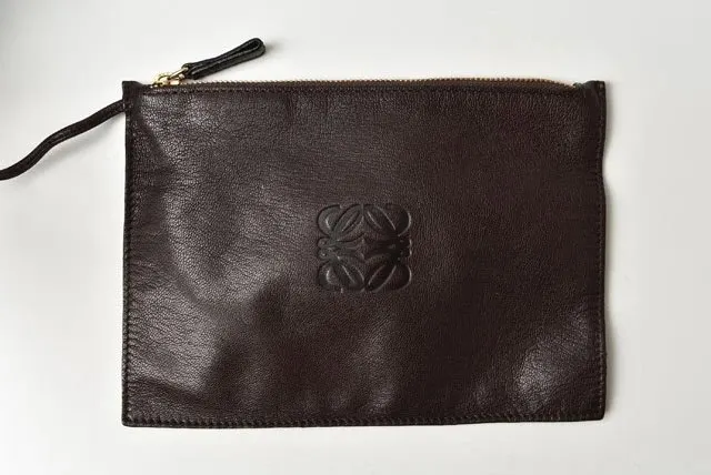 Loewe Dark Brown Nappa Leather Vintage Woven Hobo Bag with Pouch Brown Leather Good - Inside View