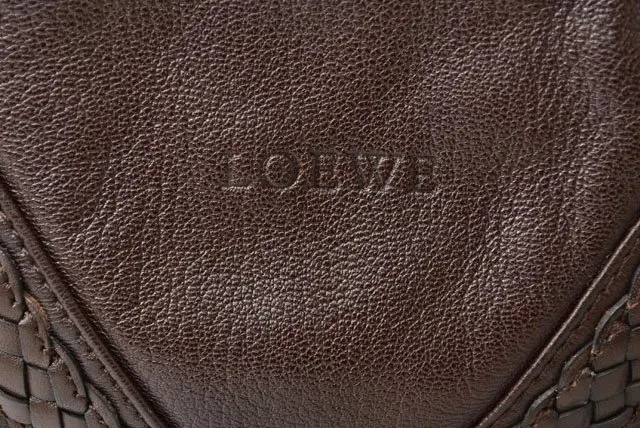 Loewe Dark Brown Nappa Leather Vintage Woven Hobo Bag with Pouch Brown Leather Good - Box View