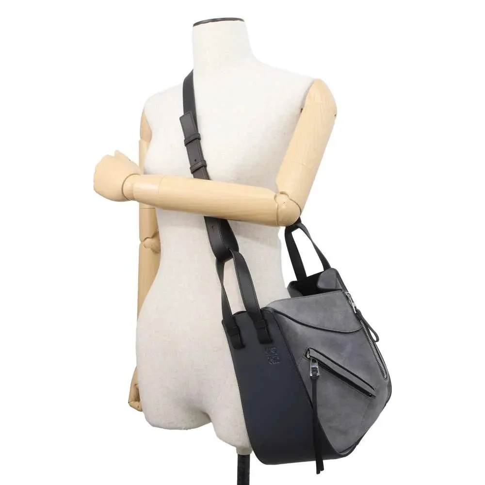 Loewe Grey Leather and Suede Small Hammock Tote Bag Grey Suede Good - Box View