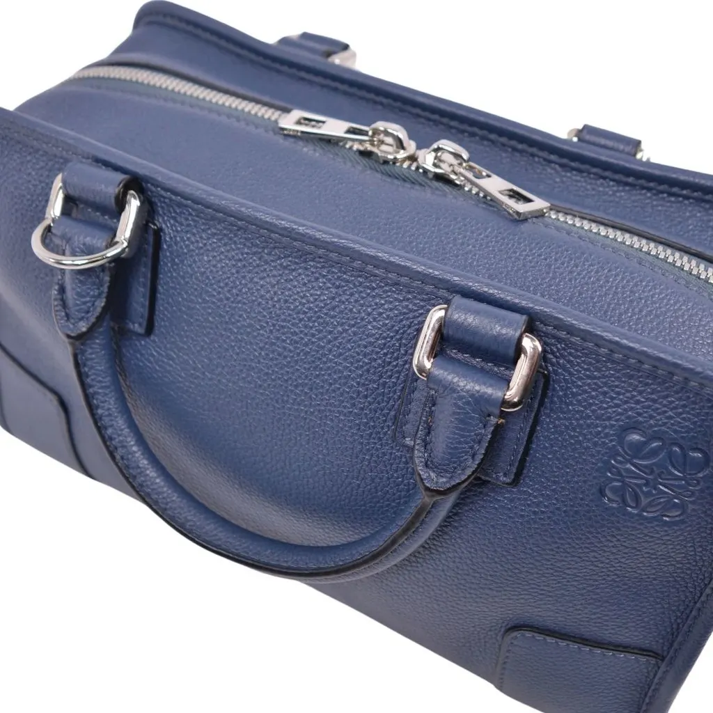 Loewe Navy Blue Anagram Leather Amazona 28 Bag Blue Leather Very good - Box View