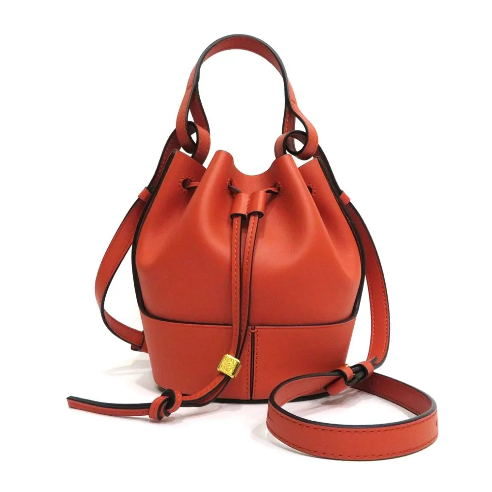 Loewe Vermillion Napa Calf Leather Mini Balloon Drawstring Bag MultiColor Leather Very good - Front View