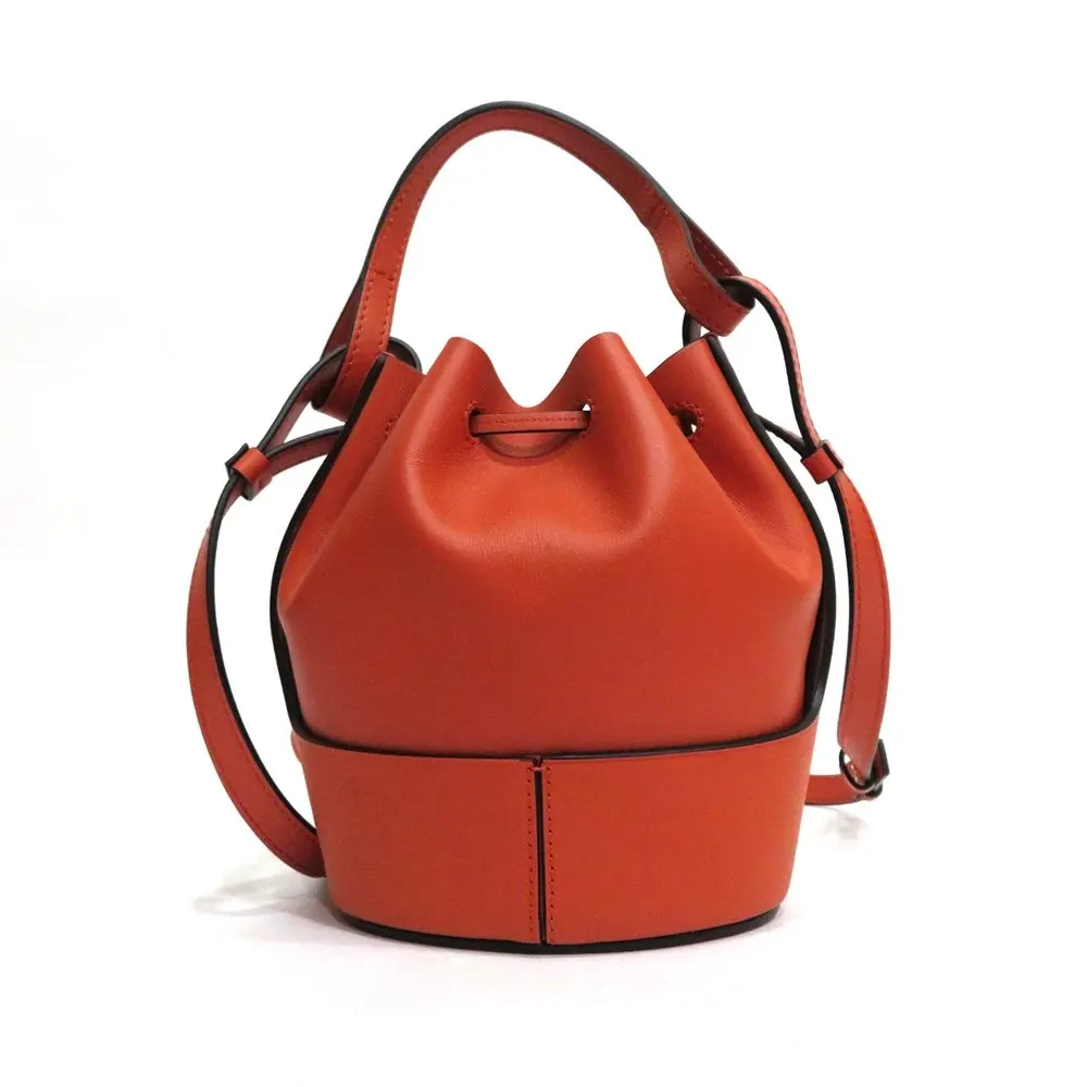 Loewe Vermillion Napa Calf Leather Mini Balloon Drawstring Bag MultiColor Leather Very good - Back View