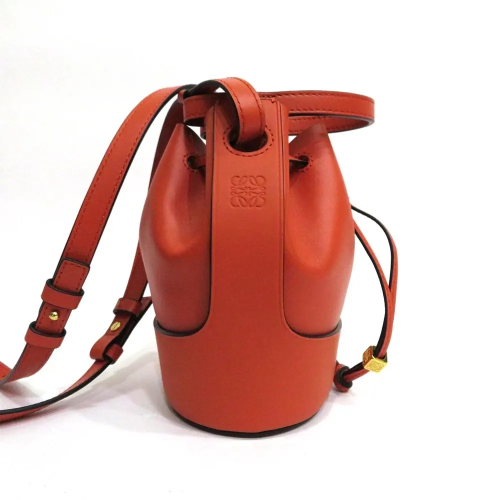 Loewe Vermillion Napa Calf Leather Mini Balloon Drawstring Bag MultiColor Leather Very good - Model View