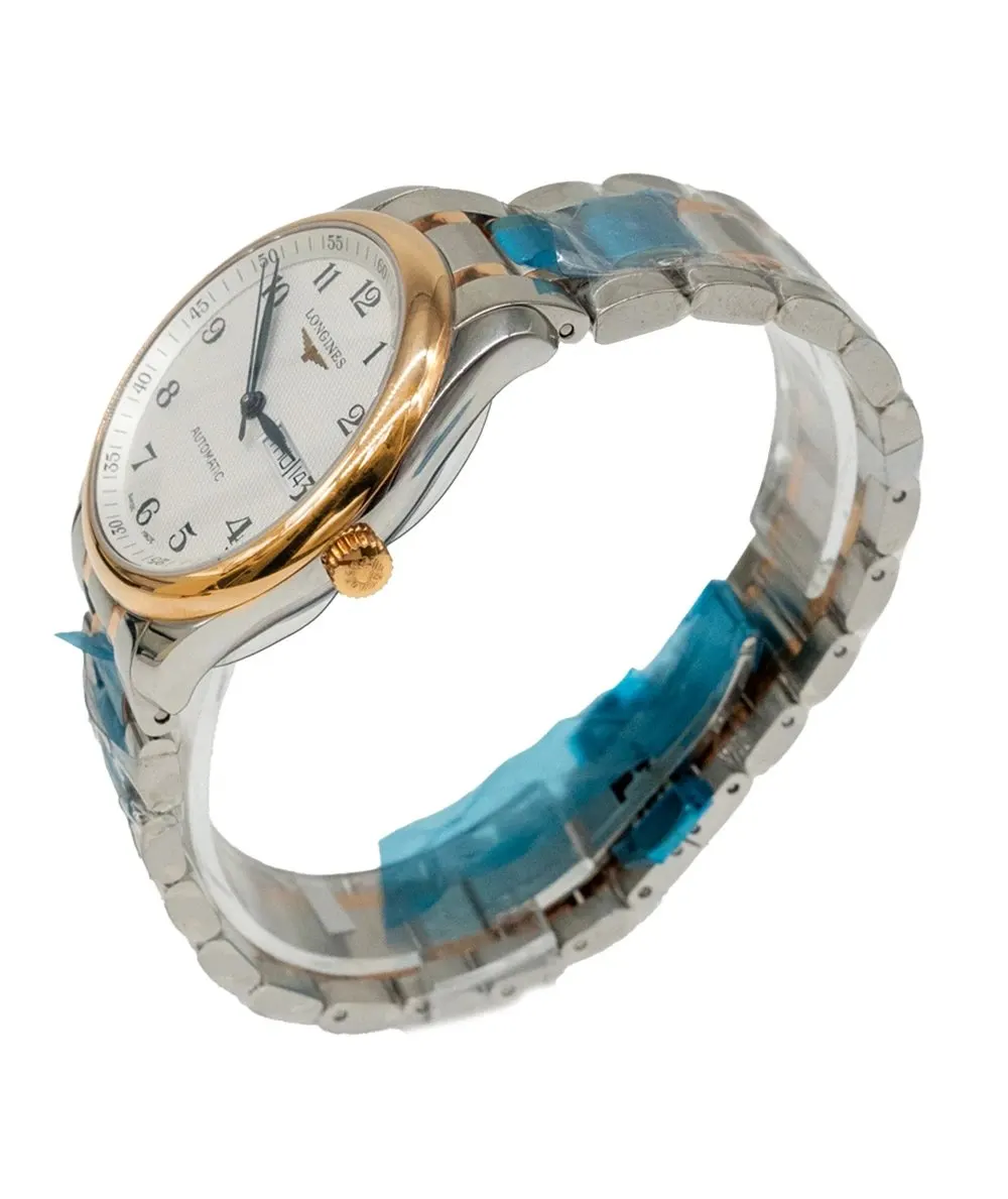 Longines Master Collection L2.755.5.79.7 Automatic Stainless Steel and 18k Rose Gold Silver Dial Men's Watch 38.5mm Swiss Movement Gold Never worn - Back View