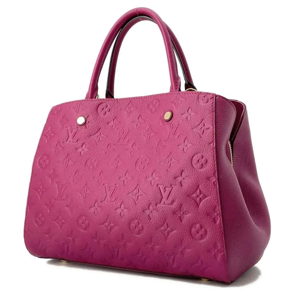 Louis Vuitton Aurore Monogram Empreinte Montaigne MM Top Handle Bag MultiColor Leather Very good - Front View