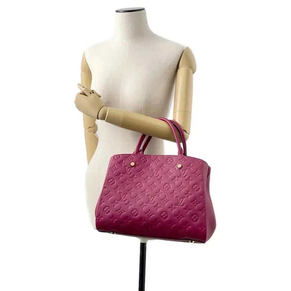Louis Vuitton Aurore Monogram Empreinte Montaigne MM Top Handle Bag MultiColor Leather Very good - Inside View