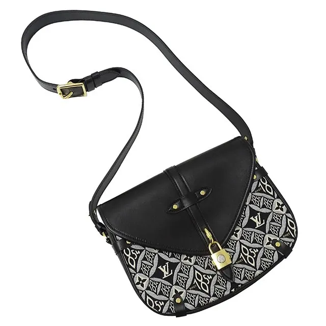Louis Vuitton Black Leather & Canvas Neo Saumur MM Shoulder Bag Black Leather Very good - Model View