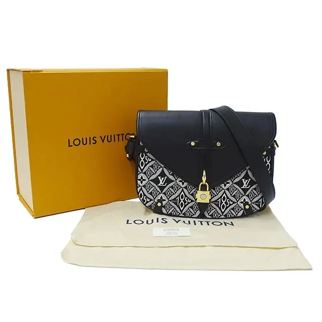 Louis Vuitton Black Leather & Canvas Neo Saumur MM Shoulder Bag Black Leather Very good - Box View