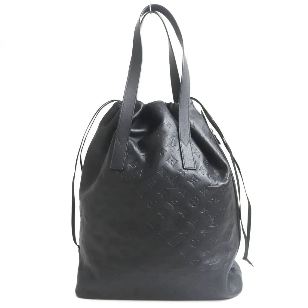 Louis Vuitton Black Monogram Helmet Drawstring Bag Black Leather Very good - Back View