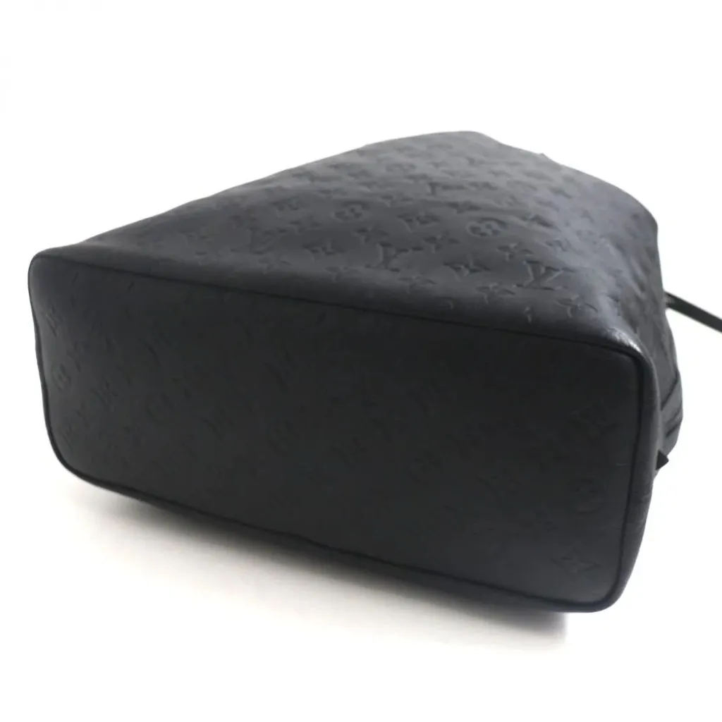 Louis Vuitton Black Monogram Helmet Drawstring Bag Black Leather Very good - Inside View