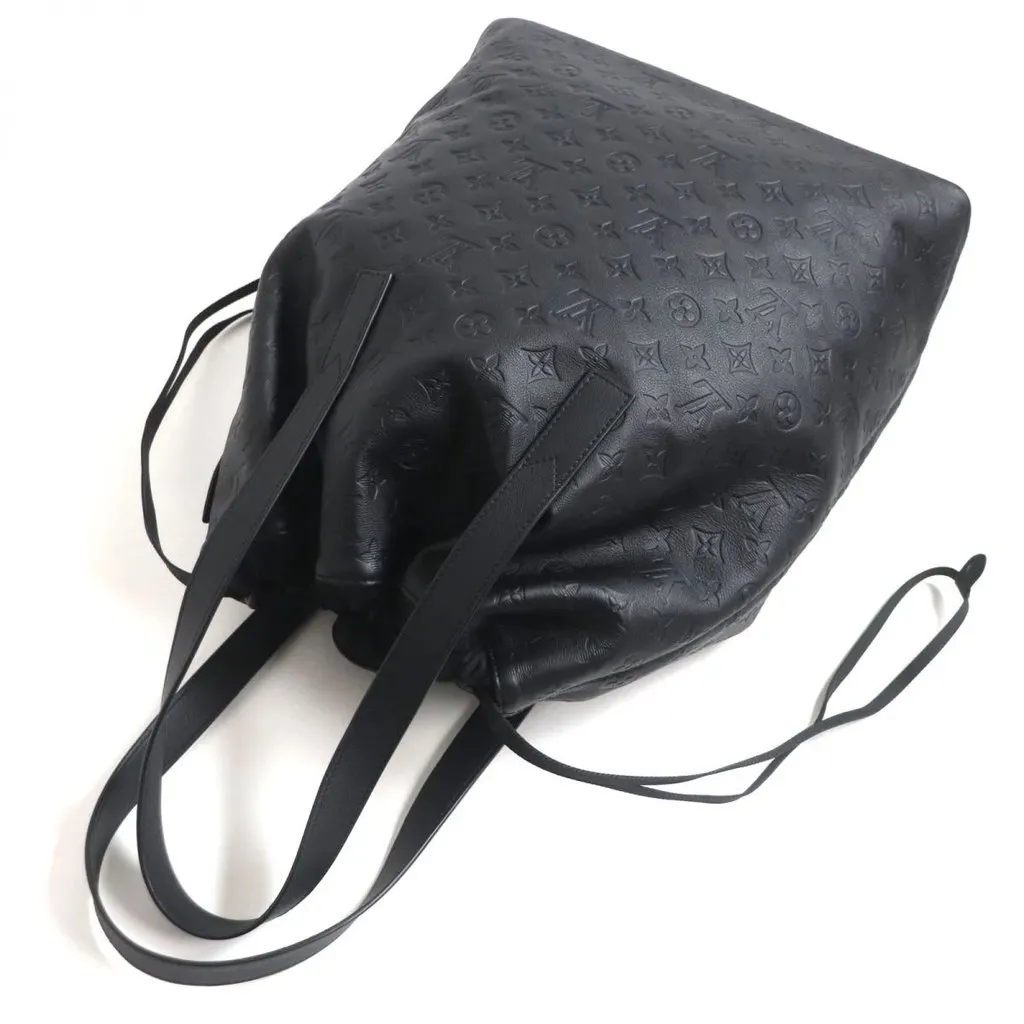Louis Vuitton Black Monogram Helmet Drawstring Bag Black Leather Very good - Box View