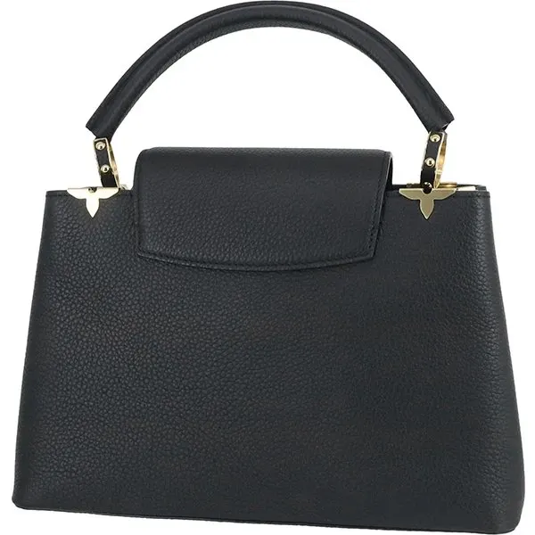 Louis Vuitton Black Tryon Leather Capucines MM Bag Black Leather Very good - Inside View