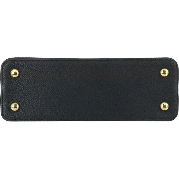 Louis Vuitton Black Tryon Leather Capucines MM Bag Black Leather Very good - Box View