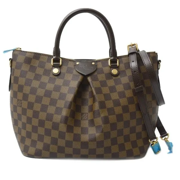 Louis Vuitton Brown Damier Ebene Siena MM Bag Brown Canvas Very good - Front View