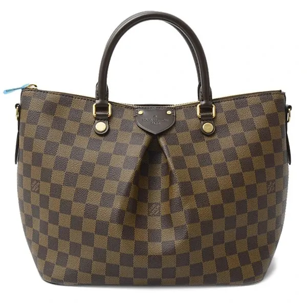 Louis Vuitton Brown Damier Ebene Siena MM Bag Brown Canvas Very good - Back View