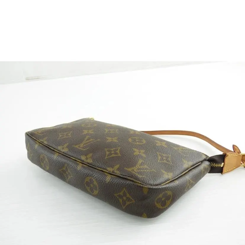 Louis Vuitton Brown Monogram Canvas Pochette Accessories Clutch Bag Brown Leather Very good - Inside View