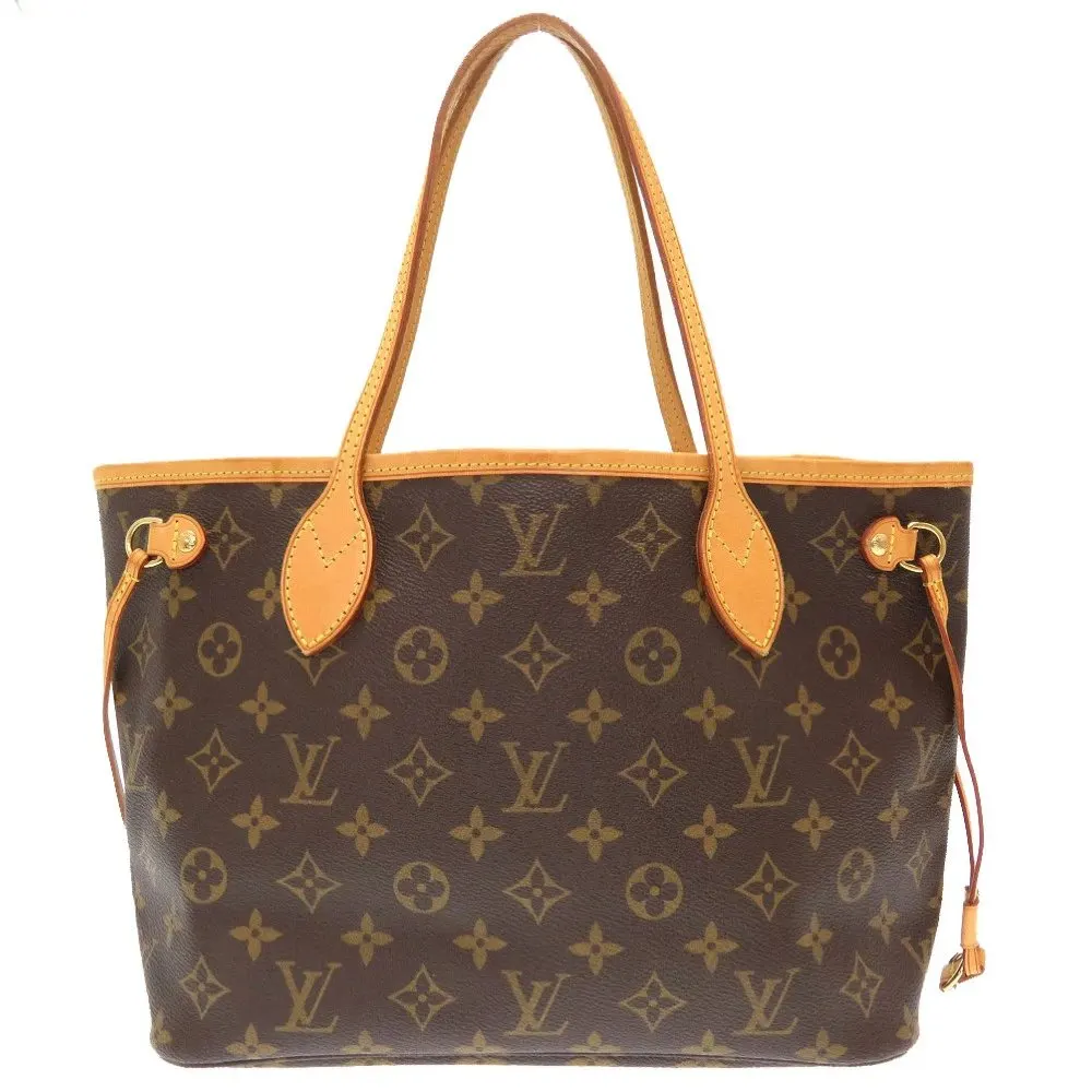 Louis Vuitton Brown Monogram Neverfull PM Tote Bag Brown Leather Very good - Front View