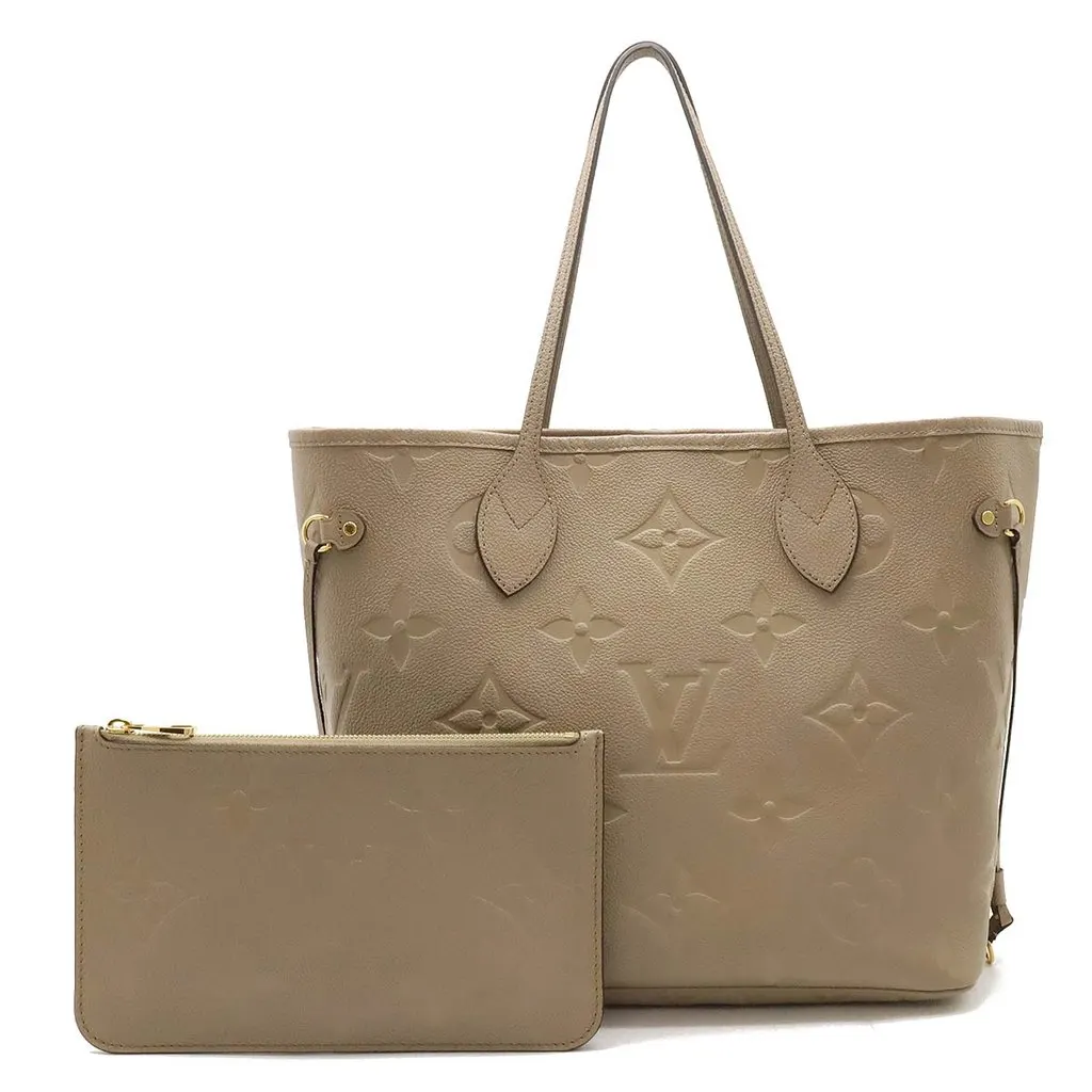 Louis Vuitton Monogram Empreinte Neverfull Tote Bag with Pouch MultiColor Leather Very good - Front View
