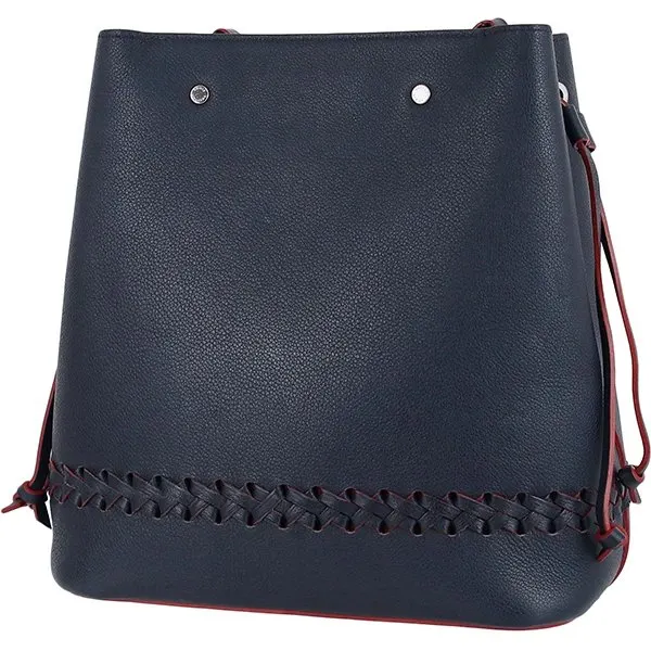 Louis Vuitton Blue Leather Lock Me Bucket Bag Blue Leather Very good - Back View