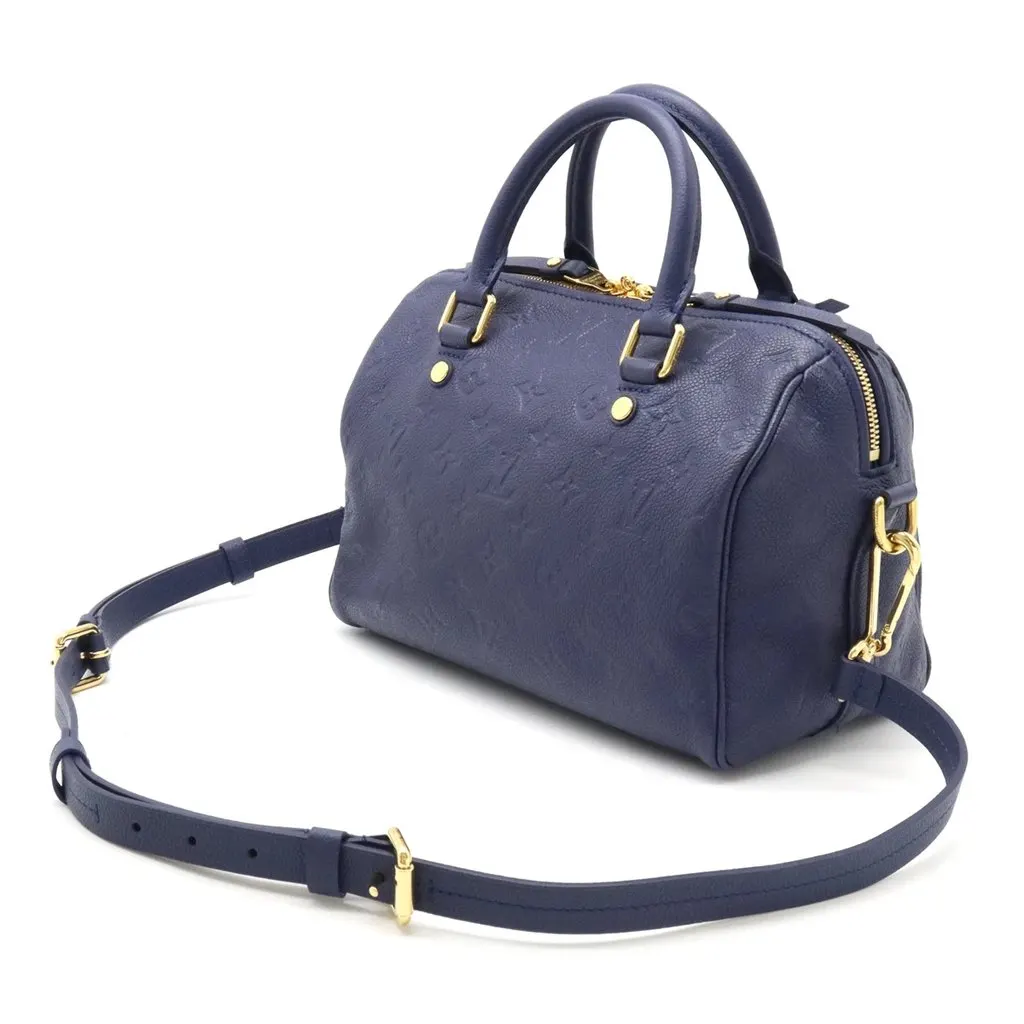 Louis Vuitton Blue Monogram Empreinte Speedy Bandouliere 25 Satchel Bag Blue Leather Very good - Back View