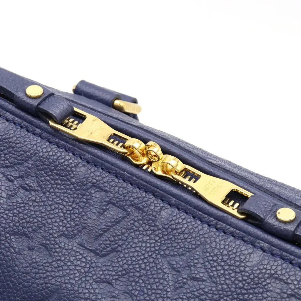 Louis Vuitton Blue Monogram Empreinte Speedy Bandouliere 25 Satchel Bag Blue Leather Very good - Model View