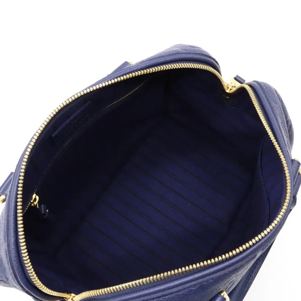 Louis Vuitton Blue Monogram Empreinte Speedy Bandouliere 25 Satchel Bag Blue Leather Very good - Box View