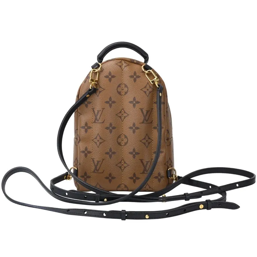 Louis Vuitton Springs Mini Monogram Reverse Brown PVC Coated Canvas Backpack Brown Leather Very good - Back View