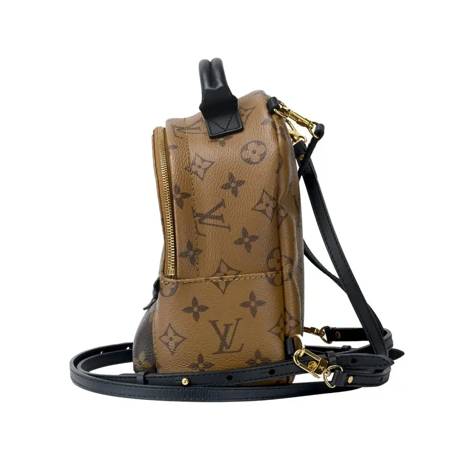 Louis Vuitton Springs Mini Monogram Reverse Brown PVC Coated Canvas Backpack Brown Leather Very good - Model View
