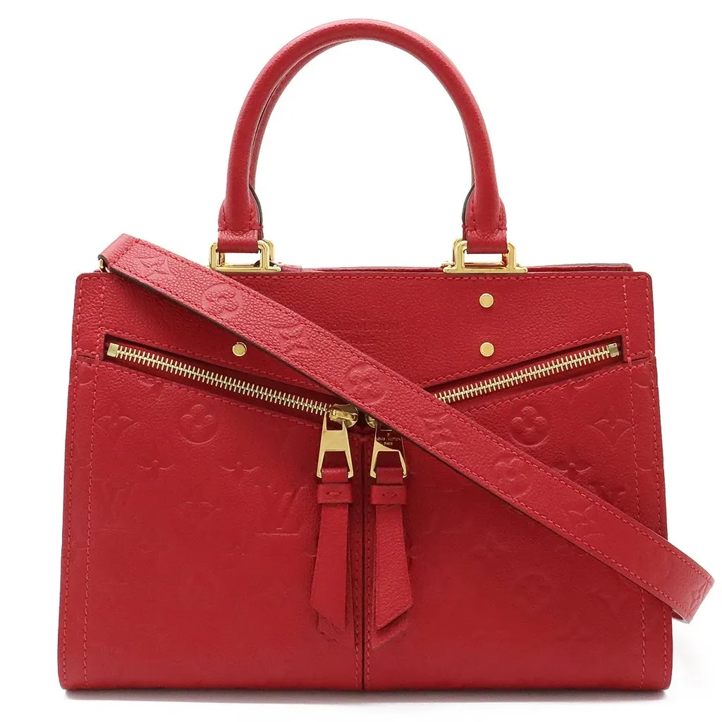 Louis Vuitton Monogram Empreinte Sully PM Shoulder Bag Red Leather Never worn - Front View