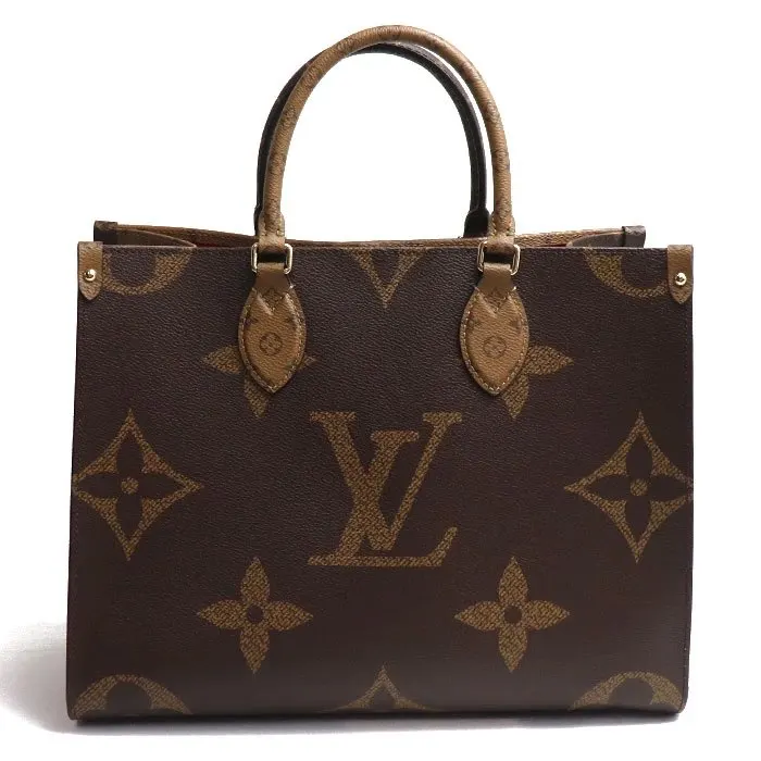Louis Vuitton Reverse Monogram On The Go MM Shoulder Bag MultiColor Leather Very good - Front View