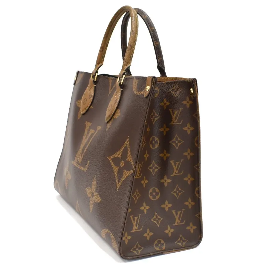 Louis Vuitton Reverse Monogram On The Go MM Shoulder Bag MultiColor Leather Very good - Back View