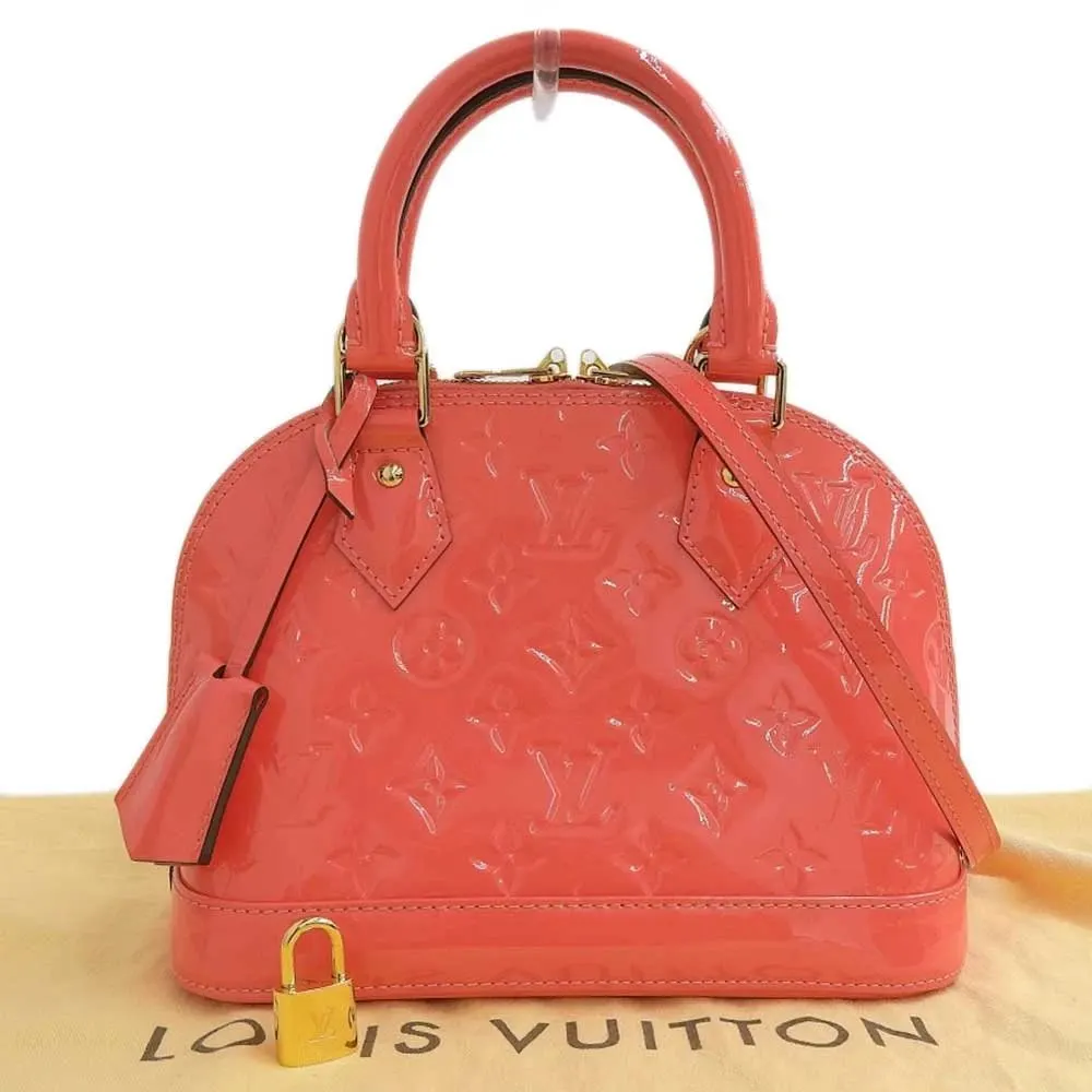 Louis Vuitton Litchi Monogram Vernis Alma BB Bag Pink Leather Very good - Front View