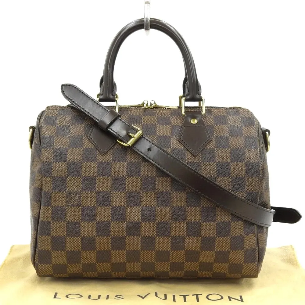 Louis Vuitton Speedy 25 Bandouliere Damier Ebene Bag MultiColor Canvas Very good - Front View