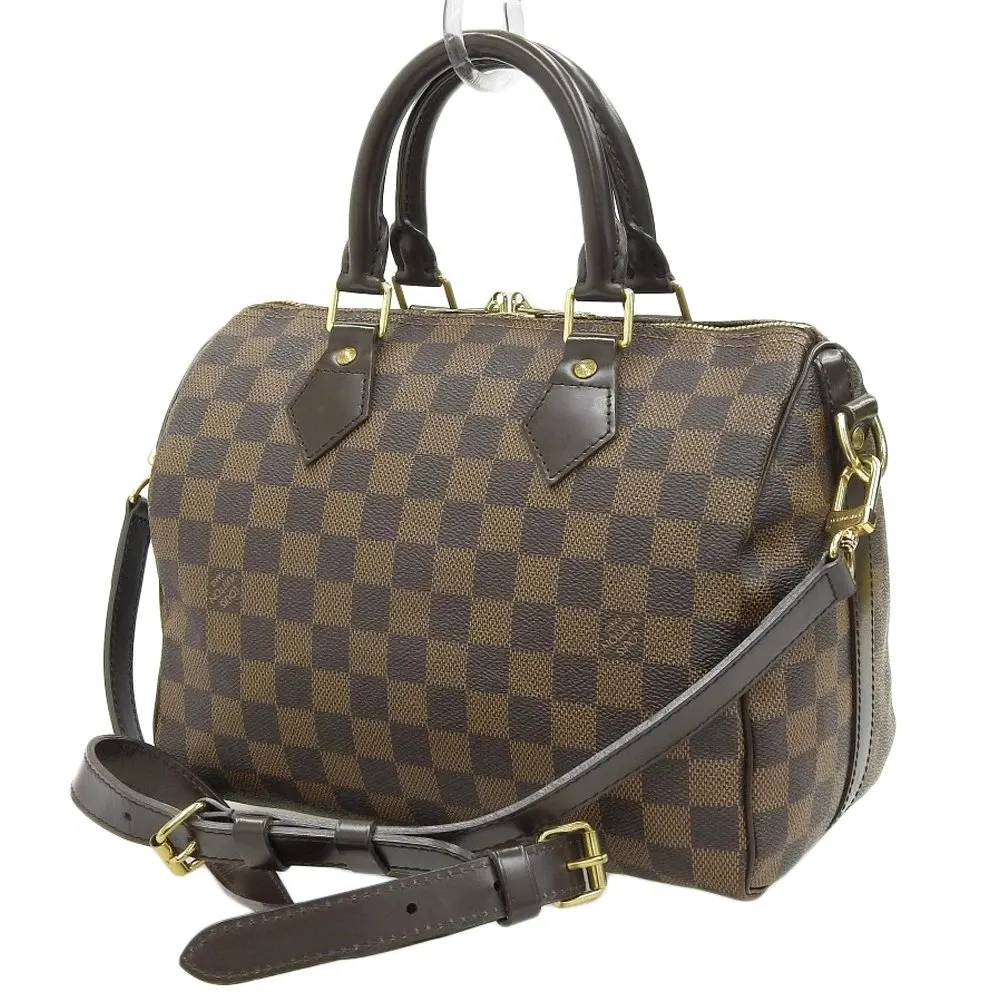 Louis Vuitton Speedy 25 Bandouliere Damier Ebene Bag MultiColor Canvas Very good - Back View