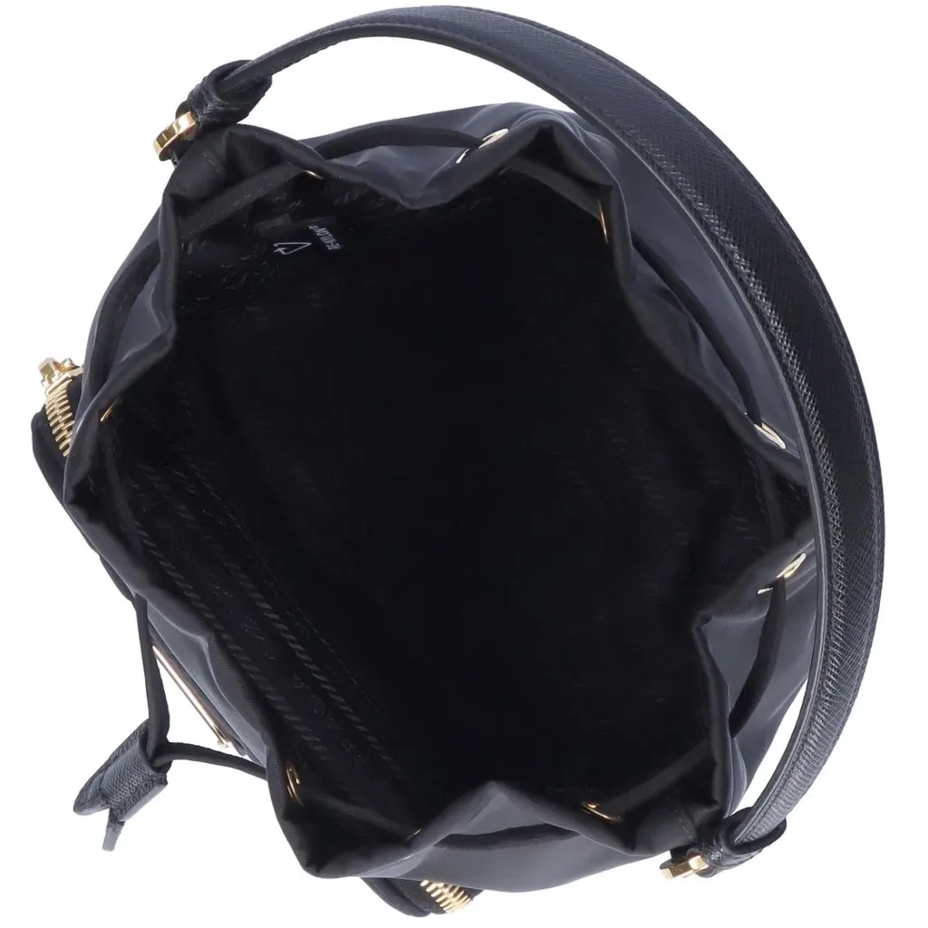 Prada Black Duet Re-Nylon Bucket Bag Black Polyamide Never worn - Inside View