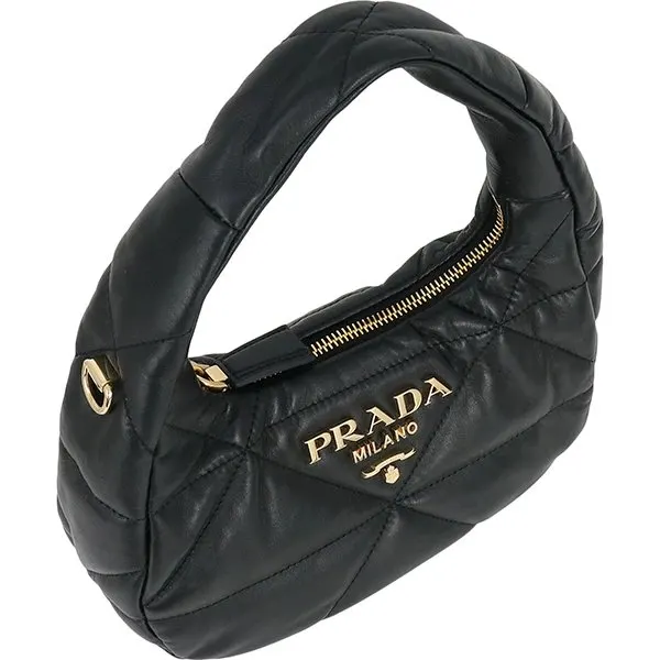 Prada Black Nappa Leather Mini Shoulder Bag Black Leather Very good - Model View