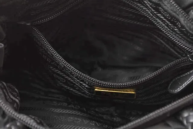 Prada Black Tessuto Nylon Bow Crossbody Tote Bag Black Very good - Box View