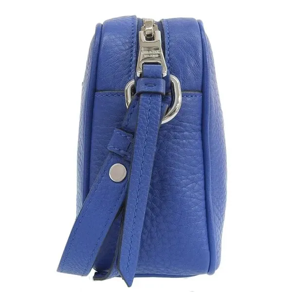 Prada Blue Calfskin Mini Zip Crossbody Bag Blue Leather Very good - Inside View