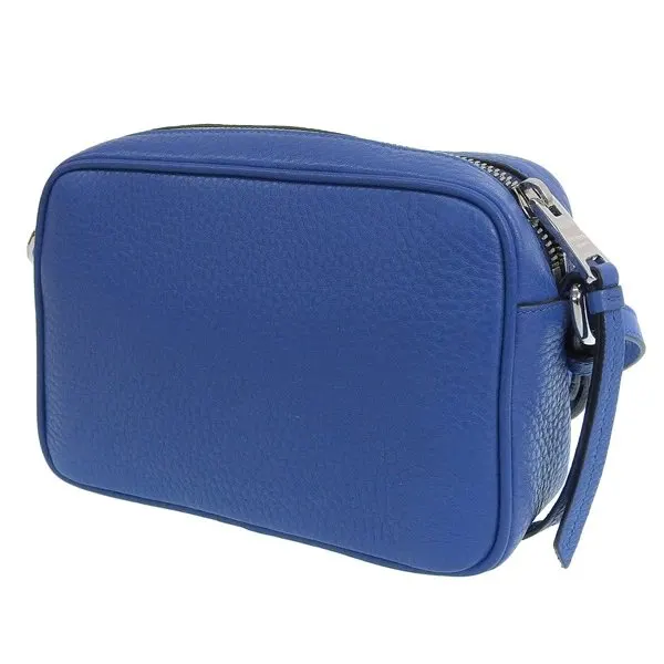 Prada Blue Calfskin Mini Zip Crossbody Bag Blue Leather Very good - Model View
