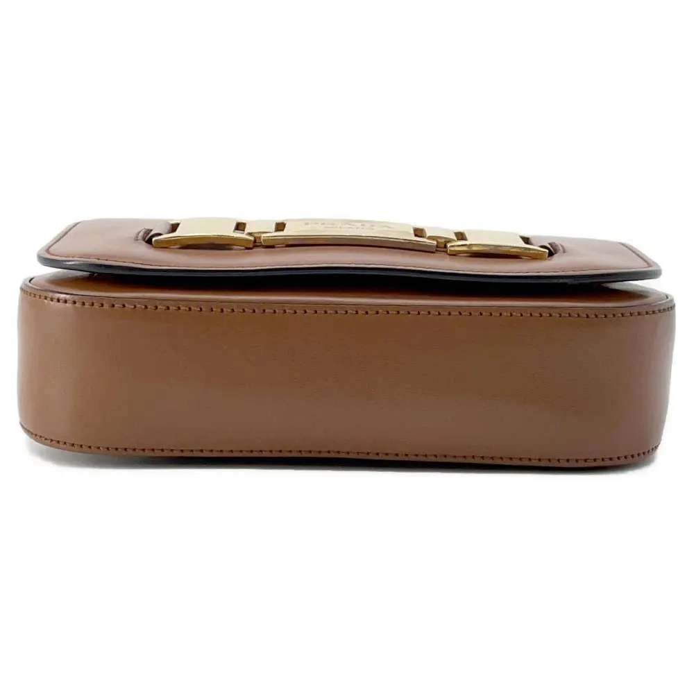Prada City Calf Leather Brown Crossbody Bag Brown Leather Very good - Inside View