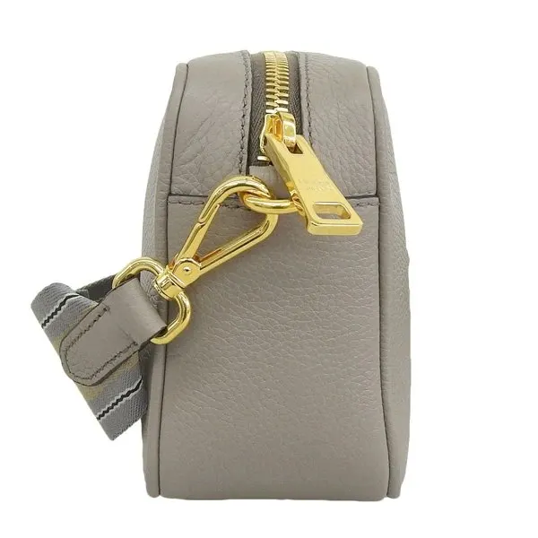 Prada Grey Leather Logo Shoulder Bag Grey Leather Never worn - Inside View