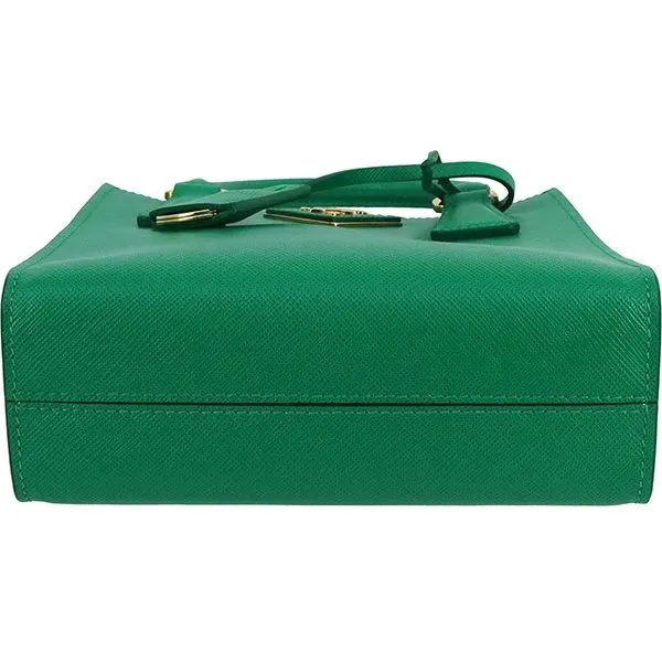 Prada Mango Green Saffiano Leather Mini Tote Bag Green Leather Never worn - Box View