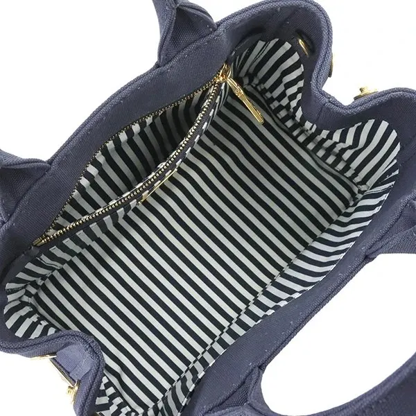 Prada Navy Blue Canvas Canapa Logo Handbag Blue Canvas Very good - Box View