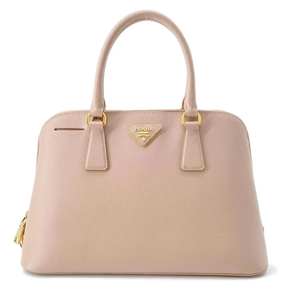 Prada Pink Saffiano Leather Tote Bag Pink Leather Very good - Front View