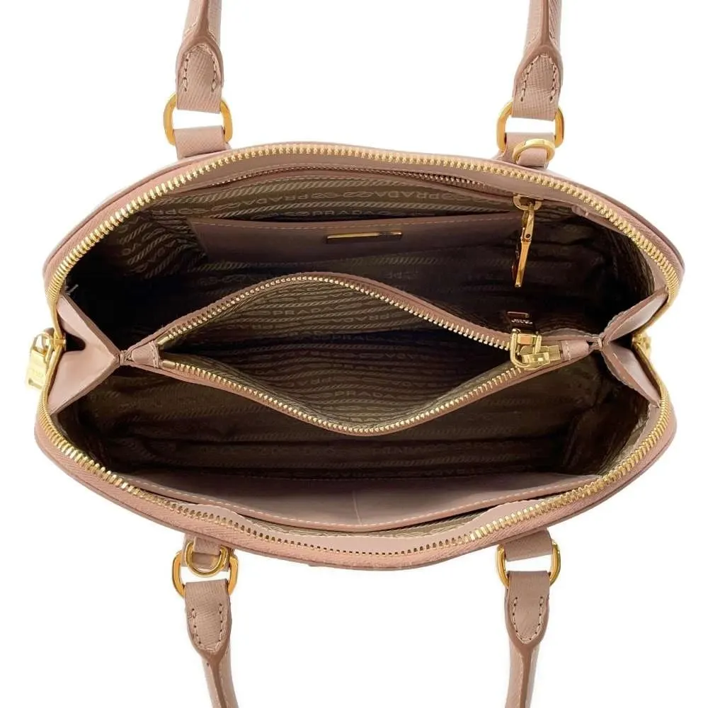 Prada Pink Saffiano Leather Tote Bag Pink Leather Very good - Box View