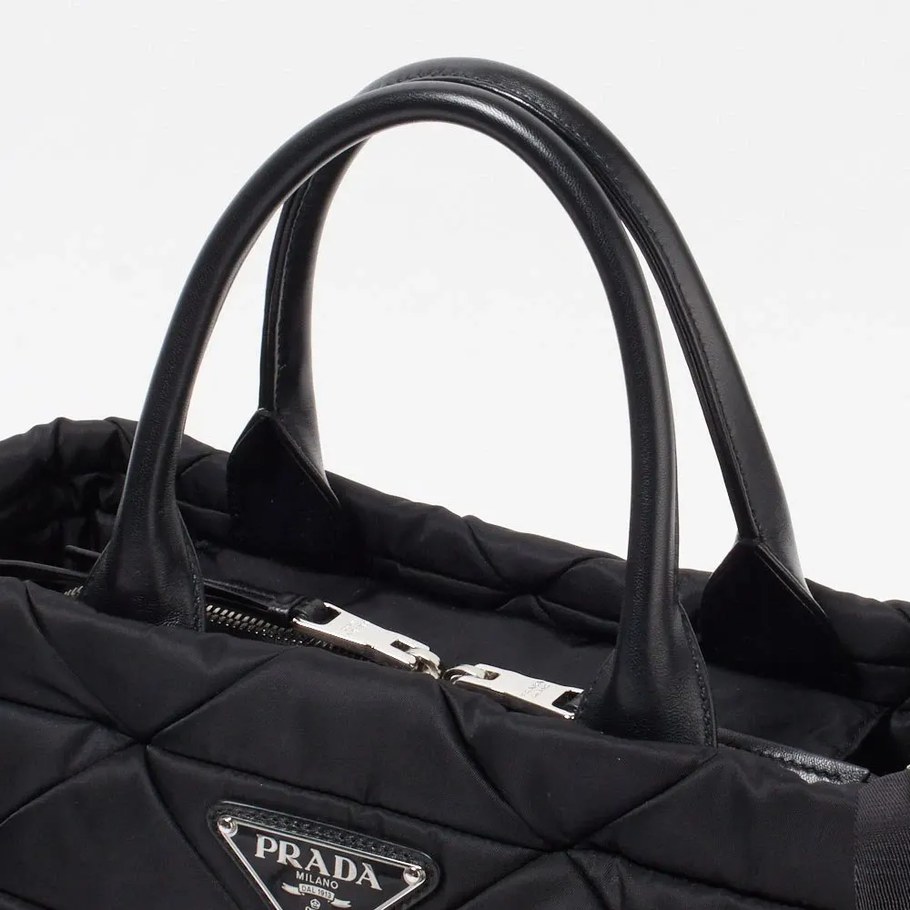 Prada Re-Nylon Triangle Logo Plaque Padded Tote Bag MultiColor Polyamide Never worn - Box View