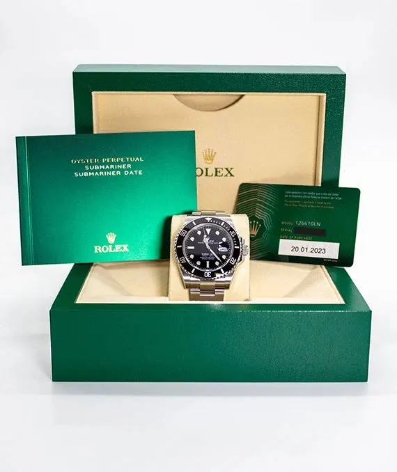 Rolex submariner ref no 126610LN stainless steel oyster bracelet Men’s wristwatch 41mm Silver Stainless steel Never worn - Inside View