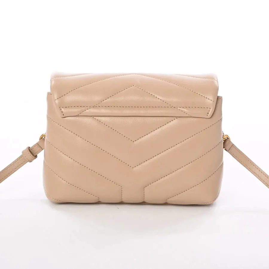 Saint Laurent Beige Calfskin Leather Loulou Toy Crossbody Bag Beige Leather Very good - Inside View