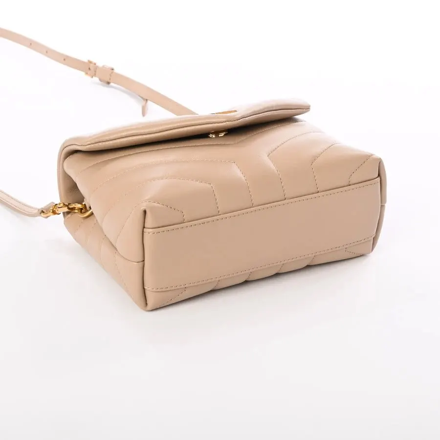 Saint Laurent Beige Calfskin Leather Loulou Toy Crossbody Bag Beige Leather Very good - Box View